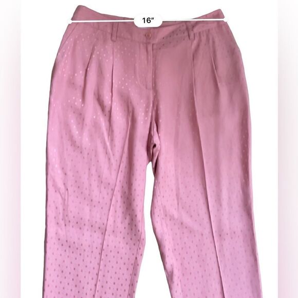 Chico’s Size 1 (U.S. 8) Jacquard Pleated Cuff Ankle Pants • Zipper & Button FLAW - Picture 10 of 15